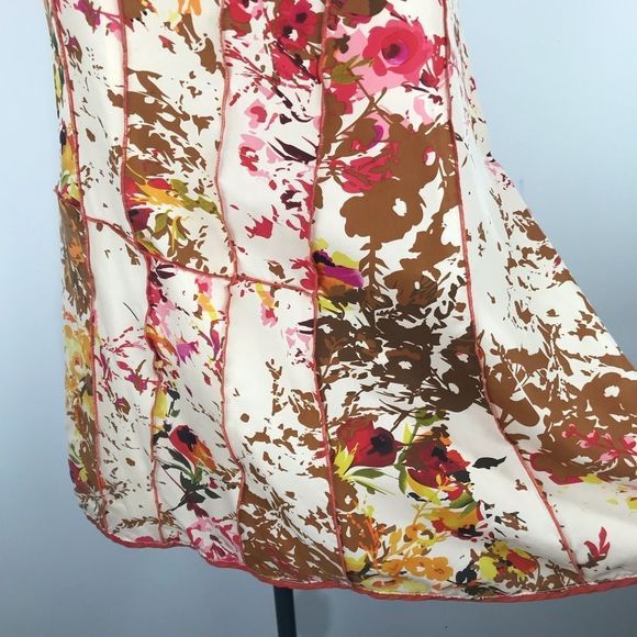 Sundance 100% Silk Cream and Floral Print Evelyn Tank Dress - Picture 5 of 15